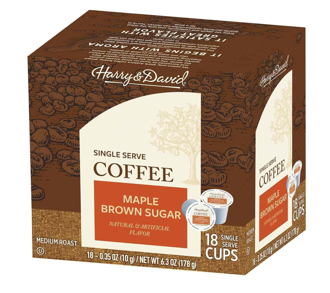 Harry & David Maple Brown Sugar Flavored Coffee Cups - 18 Count