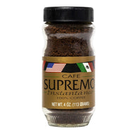 Cafe Supremo 100% Espresso Instant Ground Dark Roast Coffee Jar - 4 oz (Case of 6)