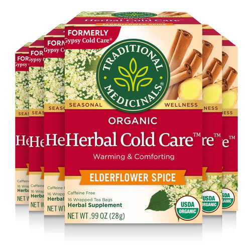 Traditional Medicinals Herbal Cold Care Elderflower Spice Tea Bags - 16 Count (Case of 6)