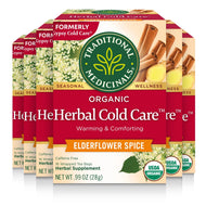Traditional Medicinals Herbal Cold Care Elderflower Spice Tea Bags - 16 Count (Case of 6)