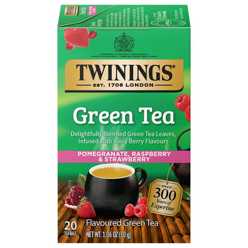 Twinings Green With Pomegranate, Raspberry & Strawberry Tea Bags - 20 Count (Case of 6)
