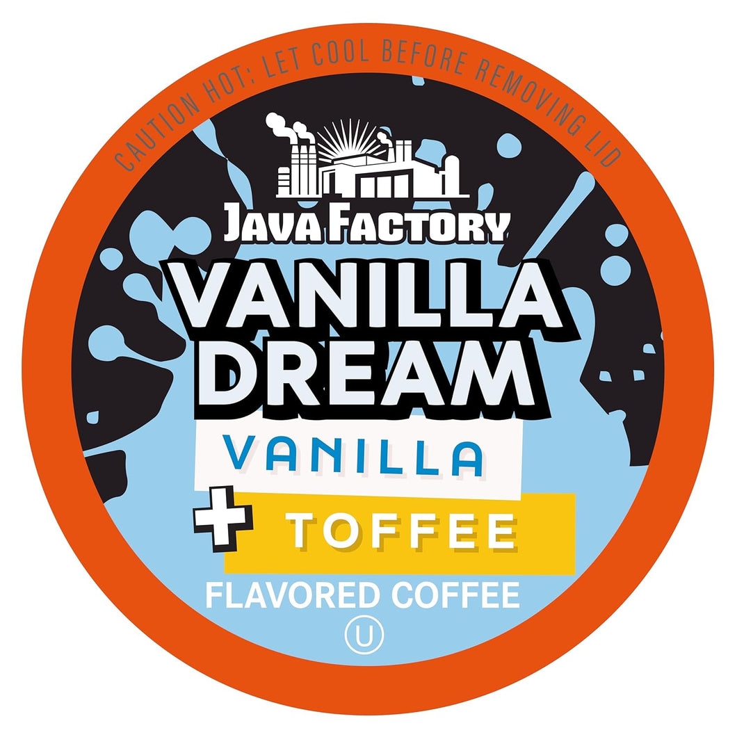 Java Factory Vanilla Dream Flavored Single Serve Coffee - 12 Count (Case of 6)
