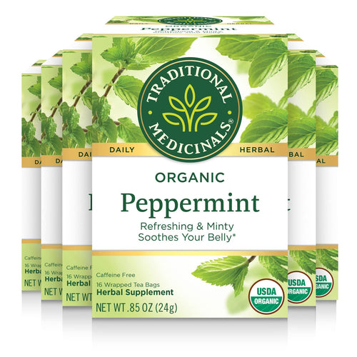 Traditional Medicinals Organic Peppermint Herbal Tea - 16 Count (Case of 6)