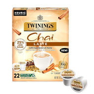 Twinings Chai Latte Flavored Black Tea K-Cups - 22 Count (Case of 4)