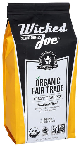 Wicked Joe Breakfast Blend Organic Fair Trade Ground Coffee - 12 Ounce