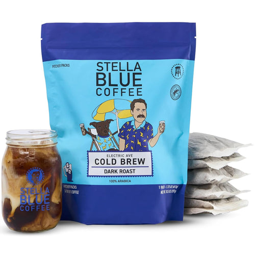 Stella Blue Cold Brew, Electric Ave Dark Roast 100% Arabica - 6 Count (Case of 4)