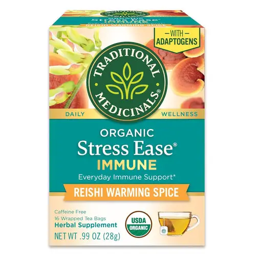 Traditional Medicinals Stress Ease Immune Support Herbal Tea Bags - 16 Count