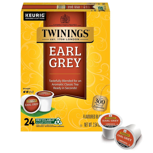 Twinings Earl Grey Black Tea Single Serve K-Cups - 24 Count (Case of 4)