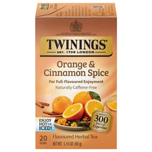 Twinings Orange & Cinnamon Herbal Tea Bags - 20 Count (Case of 6)