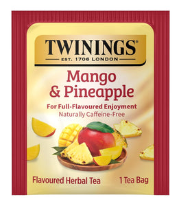 Twinings Mango & Pineapple Herbal Tea Individually Wrapped Bags, Caffeine Free, Enjoy Hot or Iced - 20 Count
