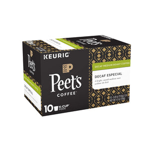 Peet's Decaf Especial Medium Roast Single Serve K Cups - 10 Count