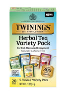 Twinings Assorted Caffeine Free Herbal Tea bags - 20 Count (Case of 6)