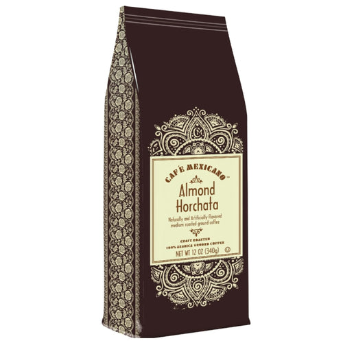 Café Mexicano Coffee, Almond Horchata Flavored, 100% Arabica Craft Roasted Ground Coffee - 12 Ounce