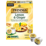 Twinings Lemon & Ginger Caffeine Free Herbal Tea K-Cups - 24 Count (Case of 4)