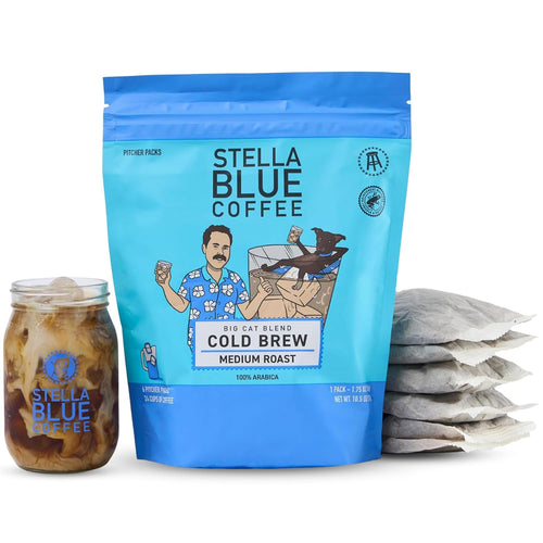Stella Blue Cold Brew Big Cant Blend Medium Roast 100% Arabica - 6 Count (Case of 4)