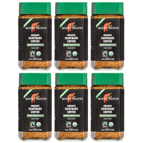 Mount Hagen Organic Freeze Dried Instant Decaf Coffee - 3.53 oz (Case of 6)