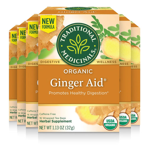 Traditional Medicinals Ginger Aid Caffeine Free Herbal Tea - 16 Count (Case of 6)
