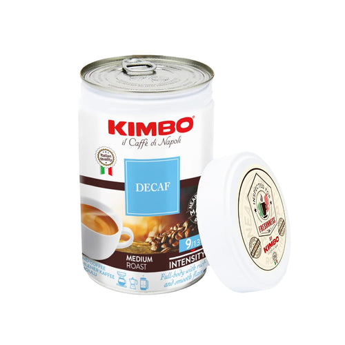 Kimbo Decaf Medium Roast Italian Ground Coffee - 8.8 Ounce Can (Case of 6)