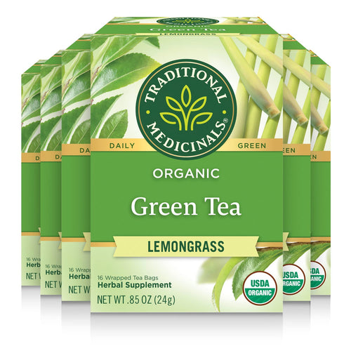 Traditional Medicinals Organic Green Lemongrass Tea Bags - 16 Count (Case of 6)