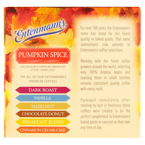 Entenmann's Pumpkin Spice Flavored Medium Roast Single Serve Coffee Cups (for K-Cup Brewers) - 18 Count