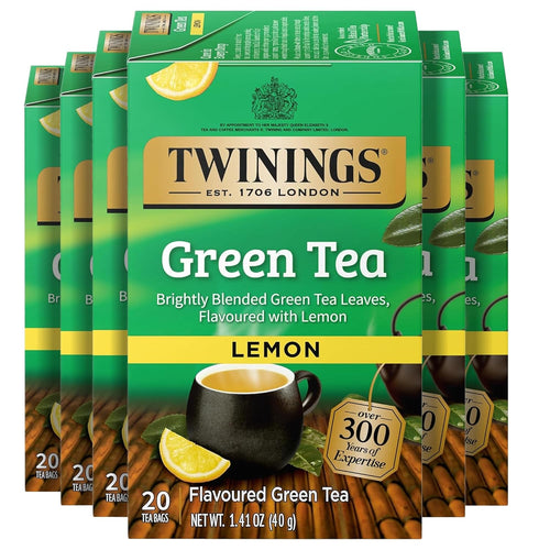 Twinings Green Tea With Lemon Tea Bags - 20 Count (Case of 6)