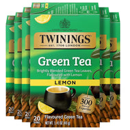 Twinings Green Tea With Lemon Tea Bags - 20 Count (Case of 6)