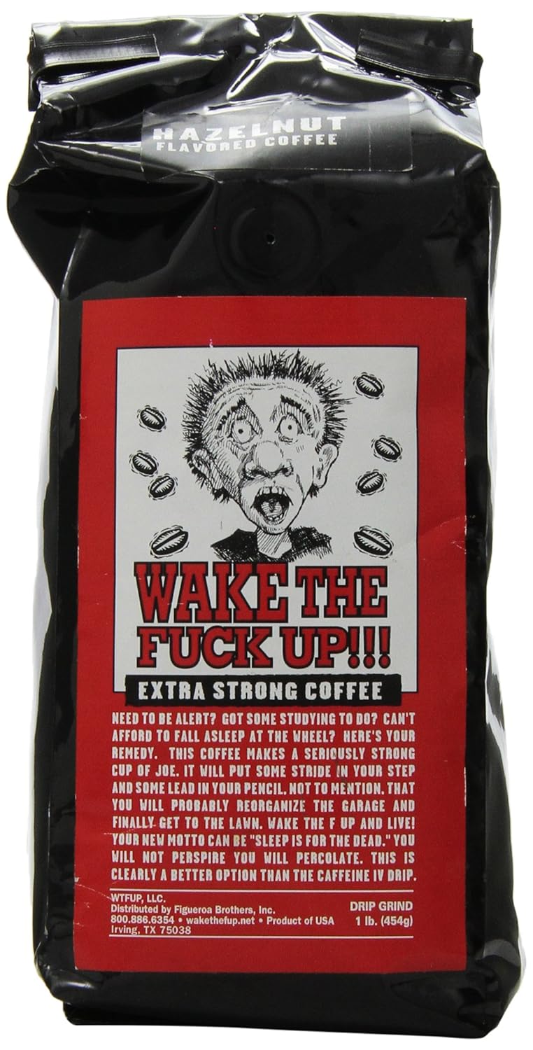 Wake the F'Up Uncensored Coffee, Hazelnut Flavored Extra Strong - 16 Ounce