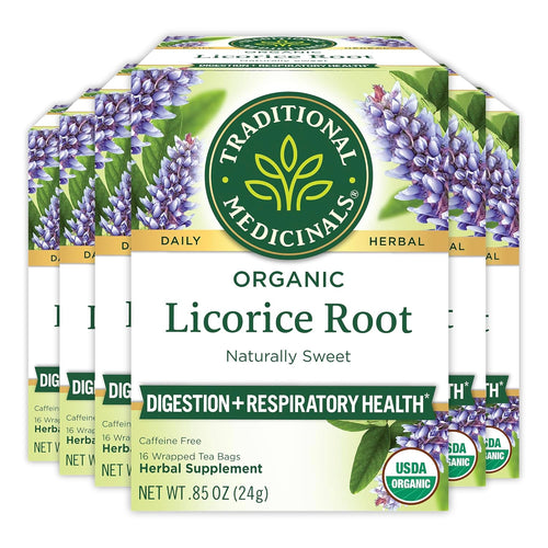 Traditional Medicinals Organic Licorice Root Tea Bags - 16 Count (Case of 6)