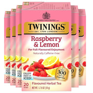 Twinings Raspberry & Lemon Herbal Tea Bags - 20 Count (Case of 6)