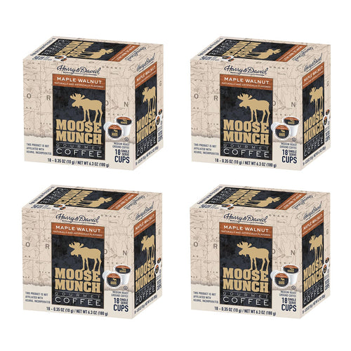 Moose Munch Maple Walnut Single Serve Coffee Cups - 18 Count (Case of 4)
