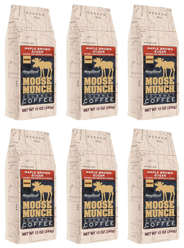 Moose Munch Maple Brown Sugar Flavored Ground Coffee - 12 Ounce (Case of 6)