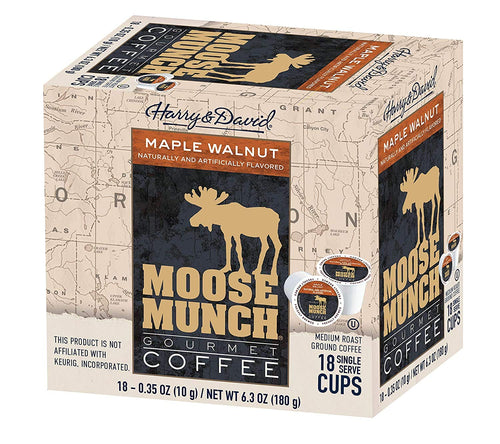 Moose Munch Maple Walnut Single Serve Coffee Cups - 18 Count