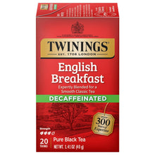 Twinings Decaf English Breakfast Black Tea Bags - 20 Count (Case of 6)