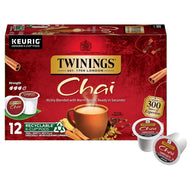 Twinings Chai Flavored Black Tea Single Serve K-Cups - 12 Count (Case of 6)
