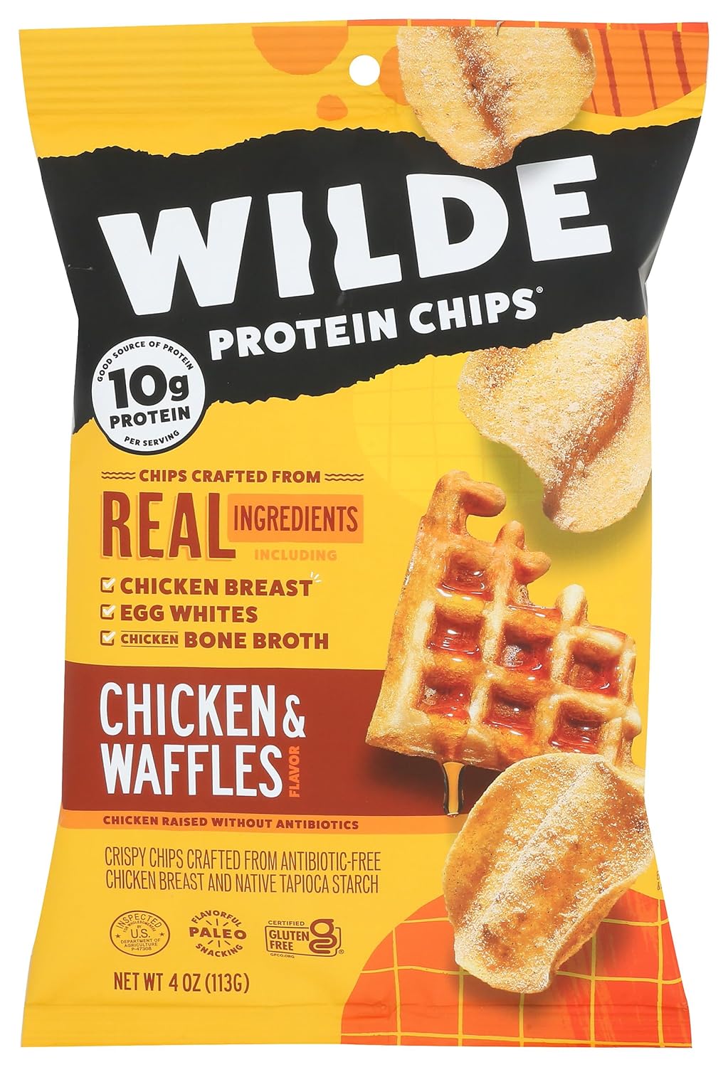 Wilde Chicken & Waffles Flavored Protein Chips - 4 Ounce