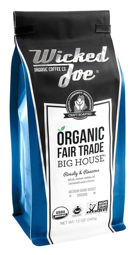 Wicked Joe Big House Oragnic Fair Trade Ground Coffee - 12 Ounce