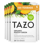 Tazo Tea Organic Peachy Green Tea Bags - 20 Count (Case of 6)