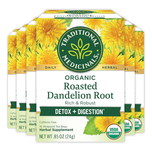 Traditional Medicinals Roasted Dandelion Root Tea Bags - 16 Count (Case of 6)