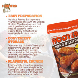 Hooters Wing Breading - Versatile Crispy & Crunchy Coating - 16 Oz