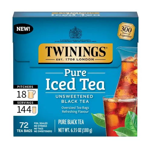 Twinings Unsweetened Pure Black Iced Tea Bags - 72 Count