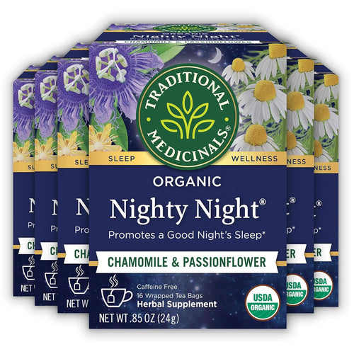 Traditional Medicinals Organic Nighty Night Herbal Tea Bags - 16 Count (Case of 6)