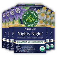 Traditional Medicinals Organic Nighty Night Herbal Tea Bags - 16 Count (Case of 6)