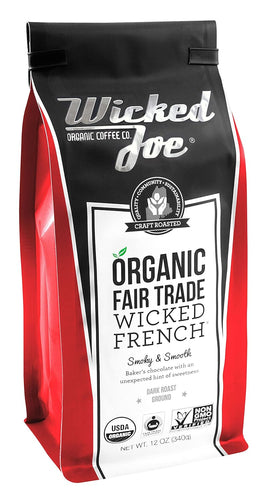 Wicked Joe French Roast Organic Fair Trade Ground Coffee - 12 Ounce