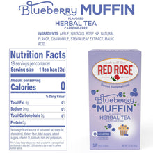 Red Rose Blueberry Muffin Herbal Tea Bags - 18 Count (Case of 6)