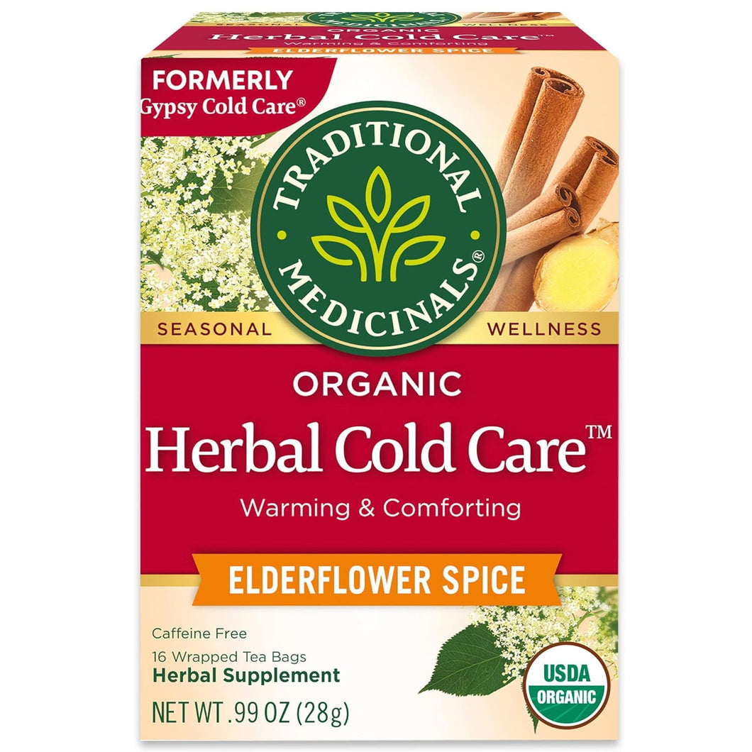 Traditional Medicinals Herbal Cold Care Elderflower Spice Tea Bags - 16 Count
