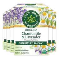 Traditional Medicinals Chamomile and Lavender Tea Bags - 16 Count (Case of 6)
