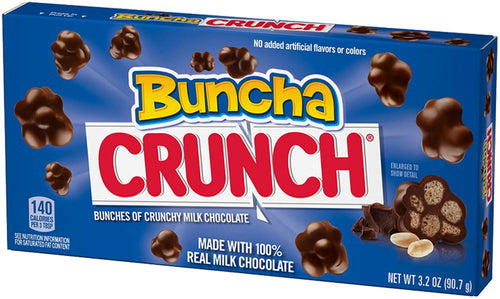 Buncha CRUNCH Milk Chocolate and Crisped Rice, Movie Theater Candy Box - 3.2 oz