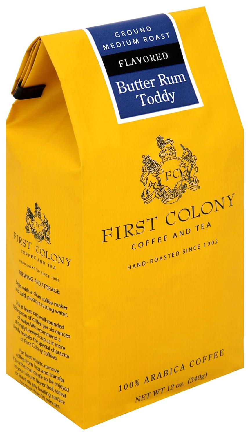 First Colony Coffee Butter Rum Toddy 100% Arabica Ground Coffee - 12 Ounce