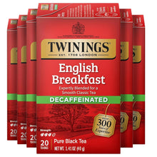 Twinings Decaf English Breakfast Black Tea Bags - 20 Count (Case of 6)