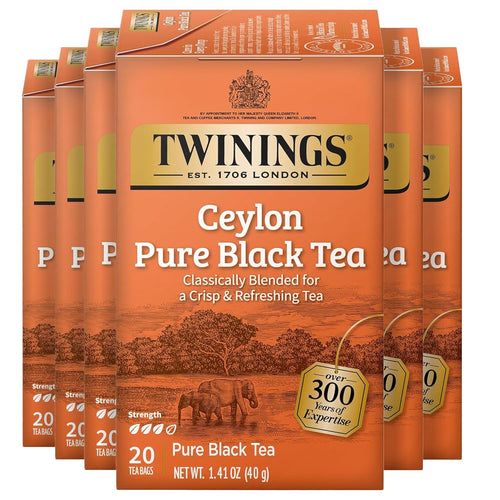 Twinings Ceylon Orange Pekoe Black Tea Tea Bags - 20 Count (Case of 6)
